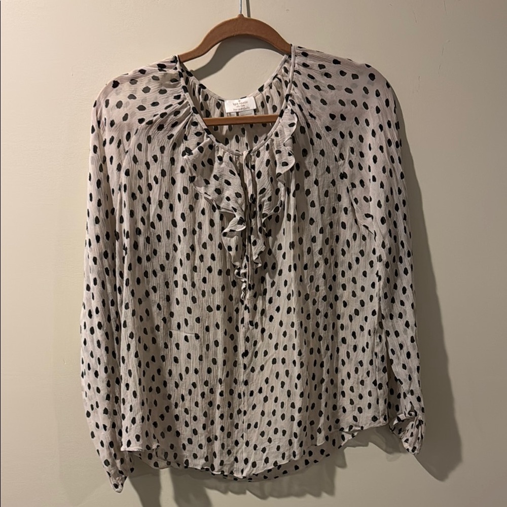 Kate spade abstract animal spots blouse - Black and Cream